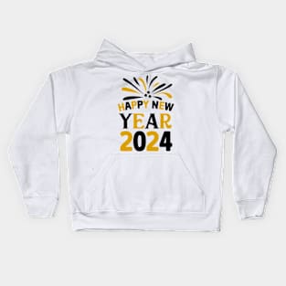 Happy New Year 2024 Groovy Kids Hoodie